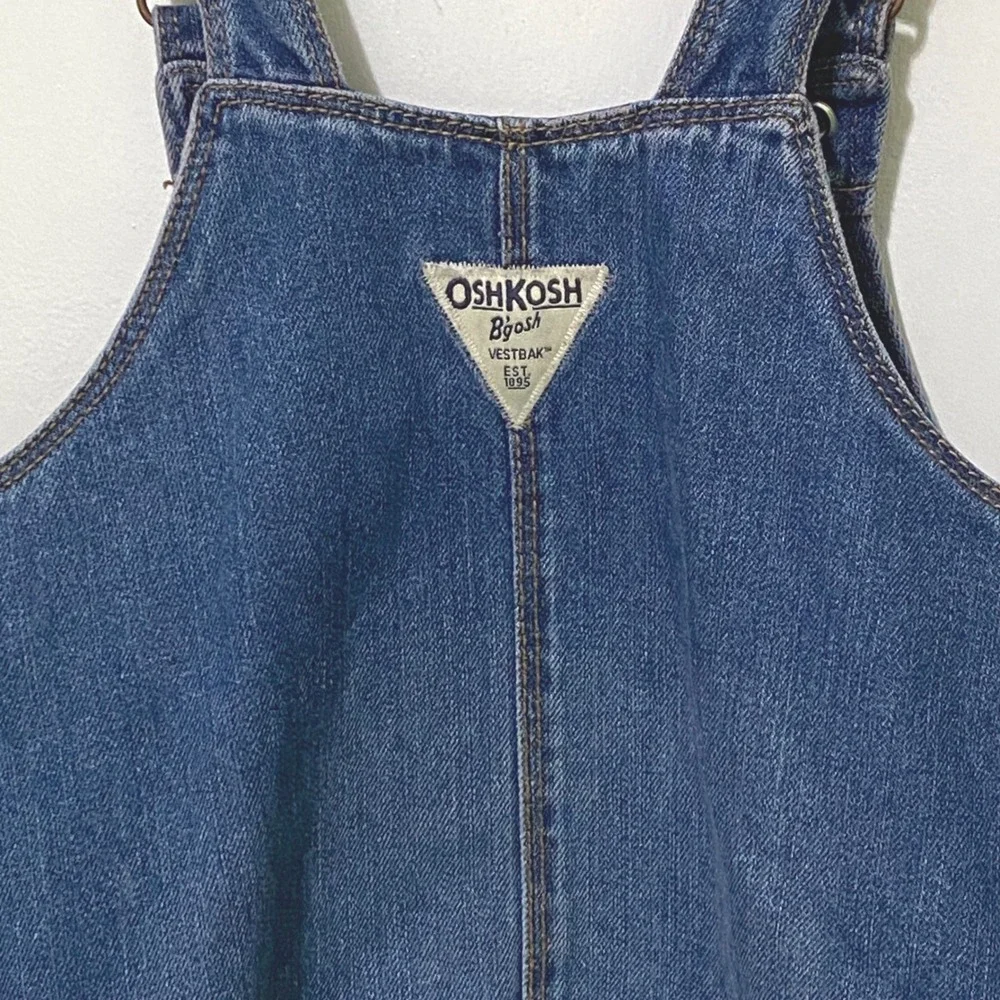 OshKosh B'Gosh 6 Denim Jumper Dress Blue Farm Core Granola Nature Play Clothes
